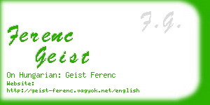 ferenc geist business card